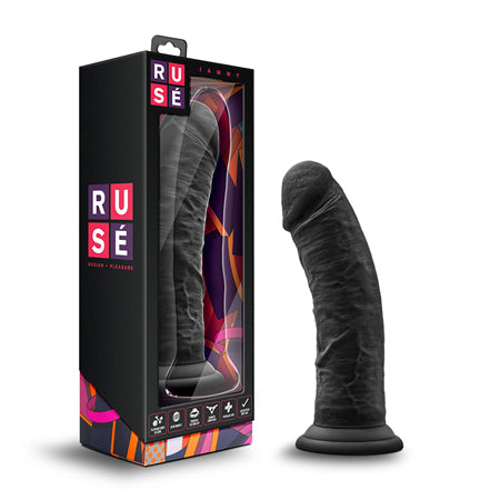 Ruse Jammy Realistic 8 in. Silicone Dildo Black