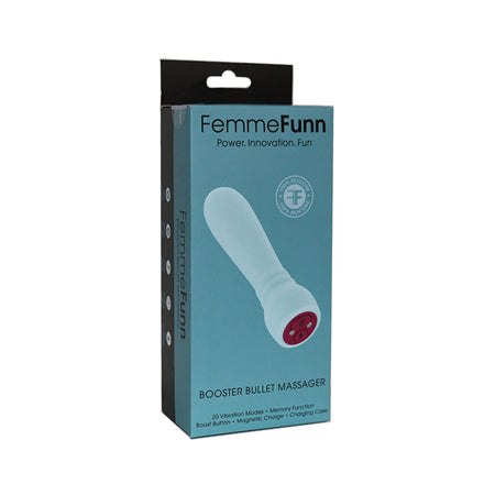 FemmeFunn Booster Bullet Massager Rechargeable Silicone Vibrator Light Blue