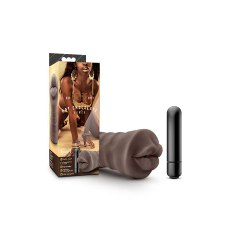Hot Chocolate Renee Oral Stroker with Bullet Vibrator Brown