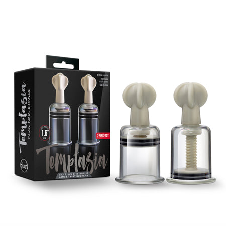 Temptasia - Clit And Nipple Large Twist Suckers - Set of 2 - Clear