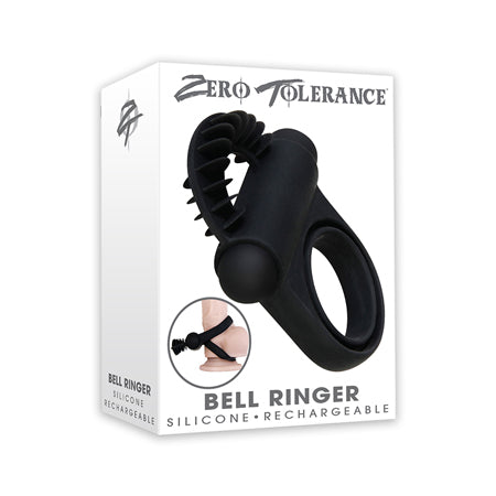 Zero Tolerance Bell Ringer Rechargeable Vibrating Flicking Silicone Cockring Bla