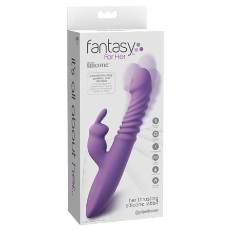 Fantasy For Her Rechargeable Her Thrusting Silicone Rabbit Vibrator Purple