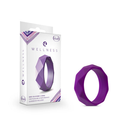 Wellness Geo Silicone Cockring Purple