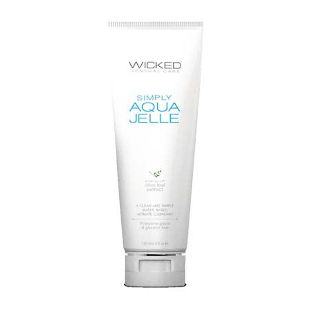 Wicked Simply Aqua Jelle Water Based Lubricant 4 oz.