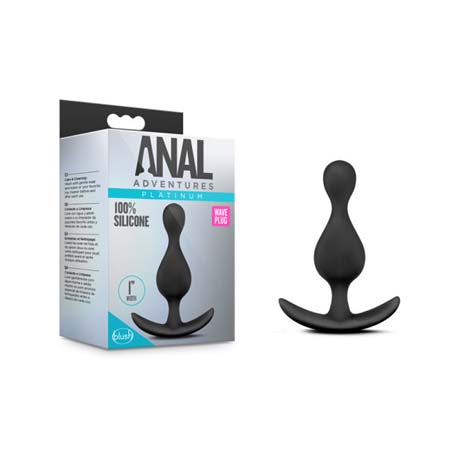 Anal Adventures Platinum Silicone Wave Plug Black