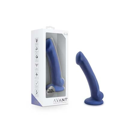 Avant D10 Ergo Mini 7 in. Dual Density Silicone Dildo Indigo