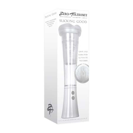 Zero Tolerance Sucking Good Rechargeable Vibrating Vacuum Pump Stroker Clear/Whi