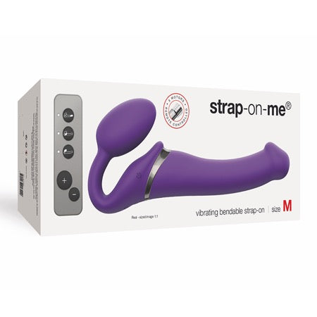 Strap-On-Me Rechargeable Remote-Controlled Silicone Vibrating Bendable Strap-On