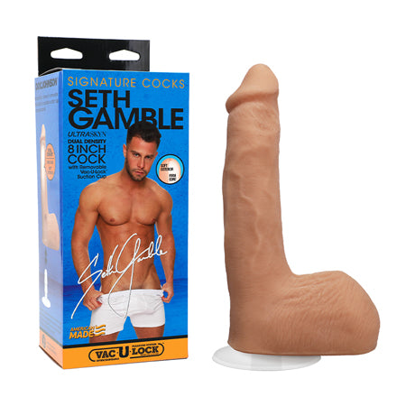 Signature Cocks Seth Gamble 8-Inch ULTRASKYN Cock with Removable Vac-U-Lock Suct