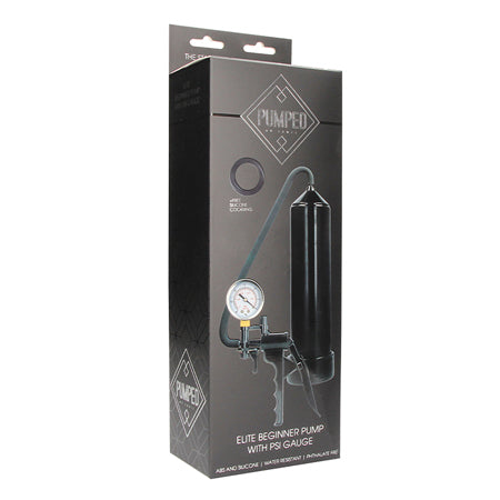 Pumped Elite Beginner Pump With PSI Gauge Black