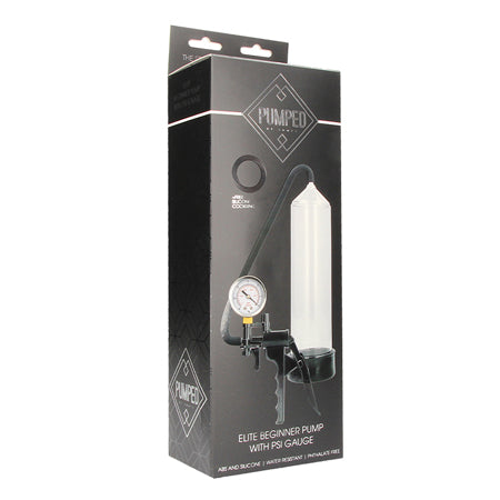 Pumped Elite Beginner Pump with Gauge Clear