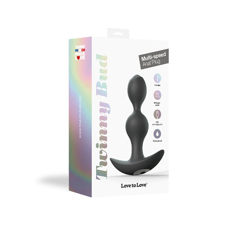 Love to Love Twinny Bud Rechargeable Silicone Multi-Speed Vibrating Anal Plug Bl