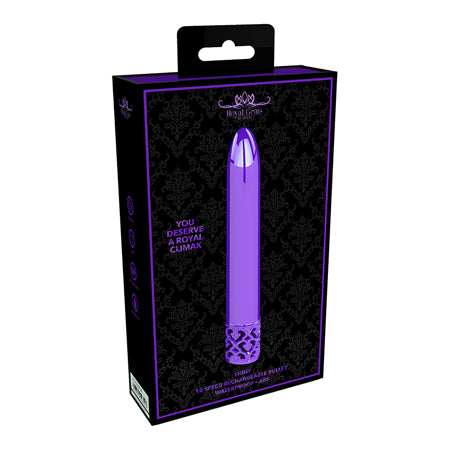 Royal Gems Shiny Rechargeable ABS Bullet Vibrator Purple