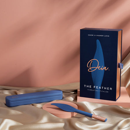 Deia The Feather Vibrating Tickler Silicone Blue Rechargeable Couples Toy