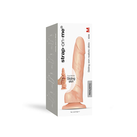 Strap-On-Me Realistic Collection Sliding Skin Dual-Density Silicone Dildo Vanill