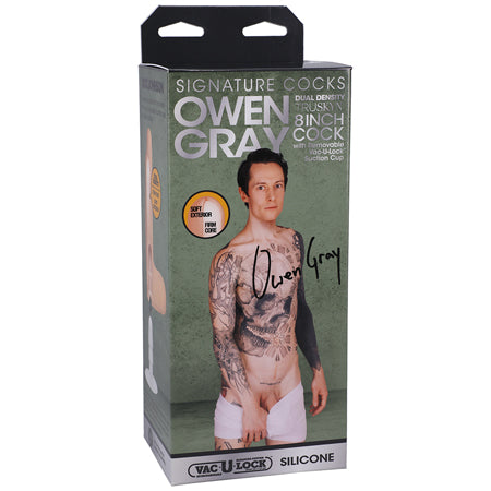 Signature Cocks Owen Gray 9 in. TRUSKYN Silicone Dildo with Vac-U-Lock Suction C