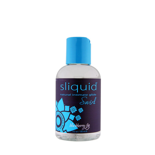 Sliquid natural intimate glide product with blue cap and label on a white background