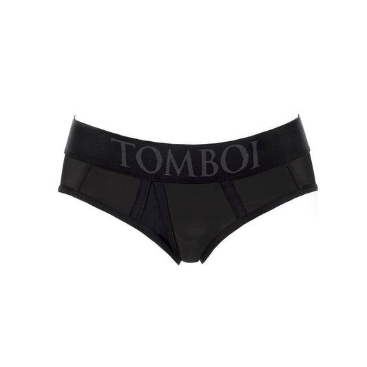 SpareParts Tomboi Cover Brief Nylon Black 3XL - Breathable Nylon Underwear