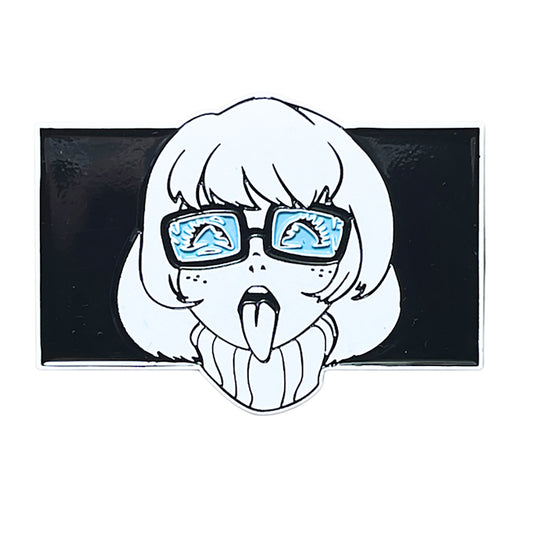 Nerdy Girl V2 Enamel Pin - Geek Chic Collectible Enamel Badge for Fans