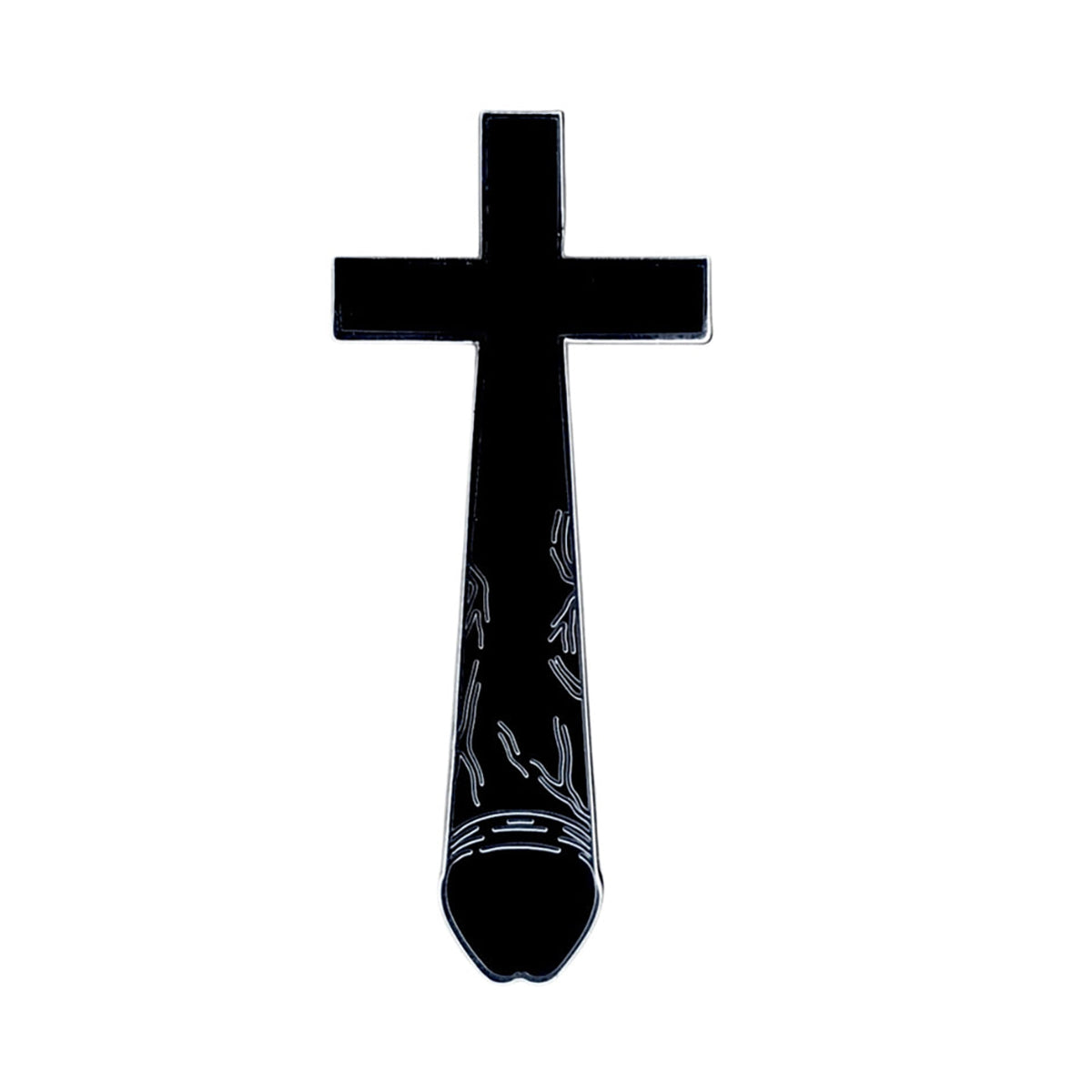 Crucifux Enamel Pin - Gothic Cross Badge for Unique Style and Collectors