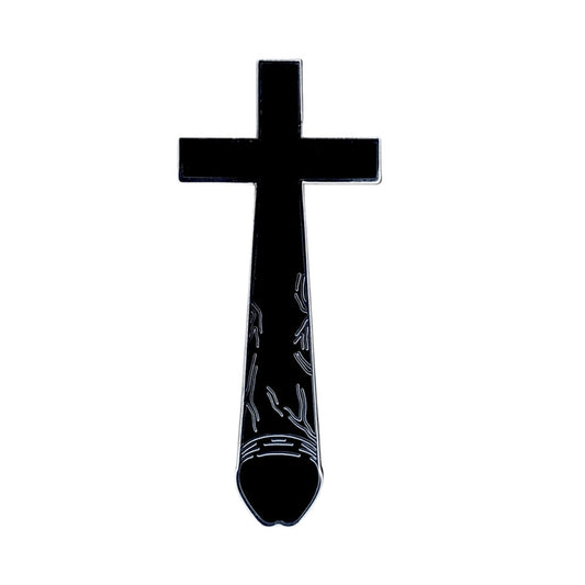 Crucifux Enamel Pin - Gothic Cross Badge for Unique Style and Collectors