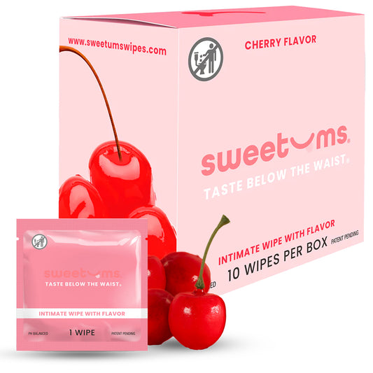 Sweetums Intimate Wipes Cherry Flavor – Fruity Cherry Scented Feminine Wipes Pac
