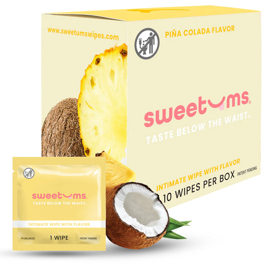 Sweetums Intimate Wipes Pina Colada Flavor – Tropical Scented Feminine Wipes Pac
