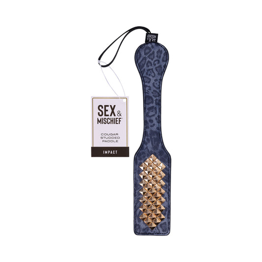 SS S&M Cougar Studded Paddle - Textured BDSM Spanking Toy