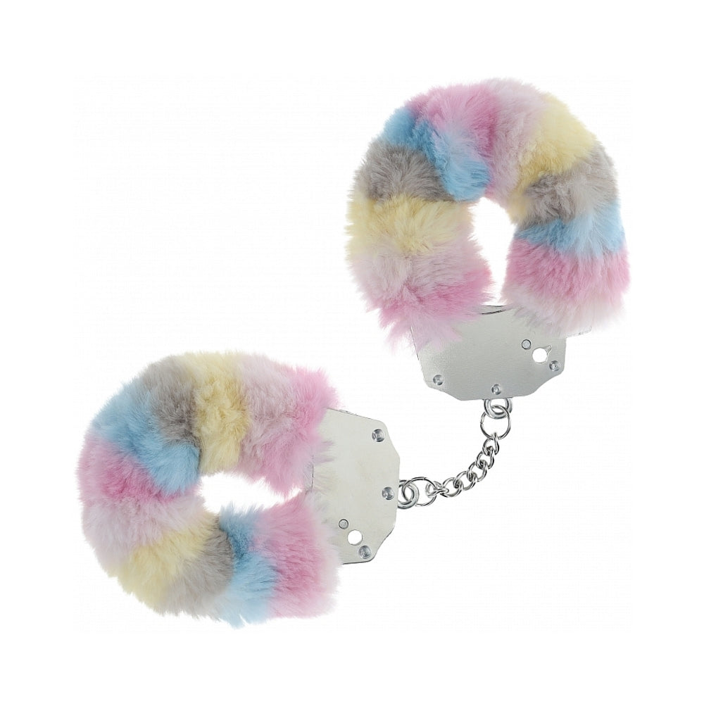 Ouch! Heavy-Duty Fluffy Handcuffs Multicolor 2 – Vibrant Plush Handcuffs for Adu