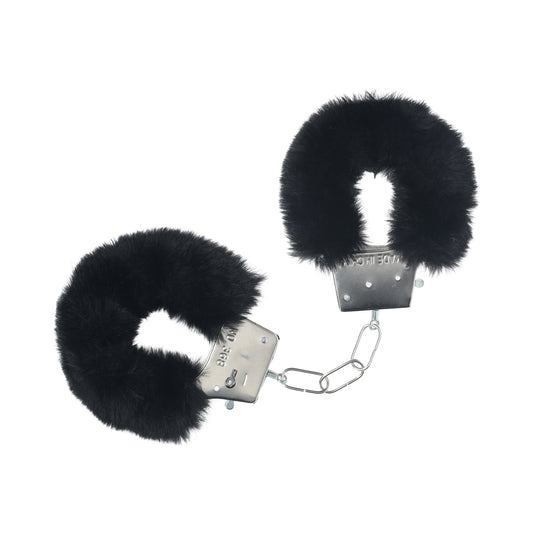 Ouch! Classic Fluffy Handcuffs Black - Comfortable Furry Cuffs