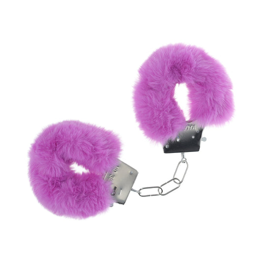 Ouch! Classic Fluffy Handcuffs Purple – Plush Purple Handcuffs for Intimate Fun