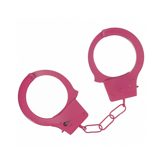 Ouch! Classic Metal Handcuffs Pink – Fun Pink Metal Cuffs for Roleplay & Games