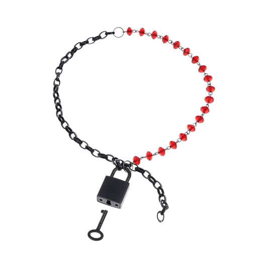 SS S&M Ex's & Oh's Crystal Day Collar – Sexy BDSM Accessory with Crystal Detail