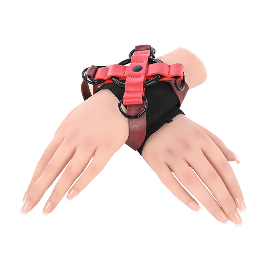 SS S&M Ex's & Oh's Cross Cuffs - Adjustable BDSM Wrist Restraints