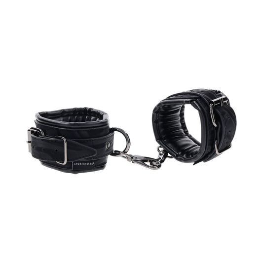 SS Velvet Noir Handcuffs - Comfortable Velvet BDSM Restraints
