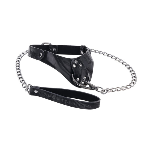 SS Velvet Noir Collar & Leash - Soft Collar and Leash Set for BDSM