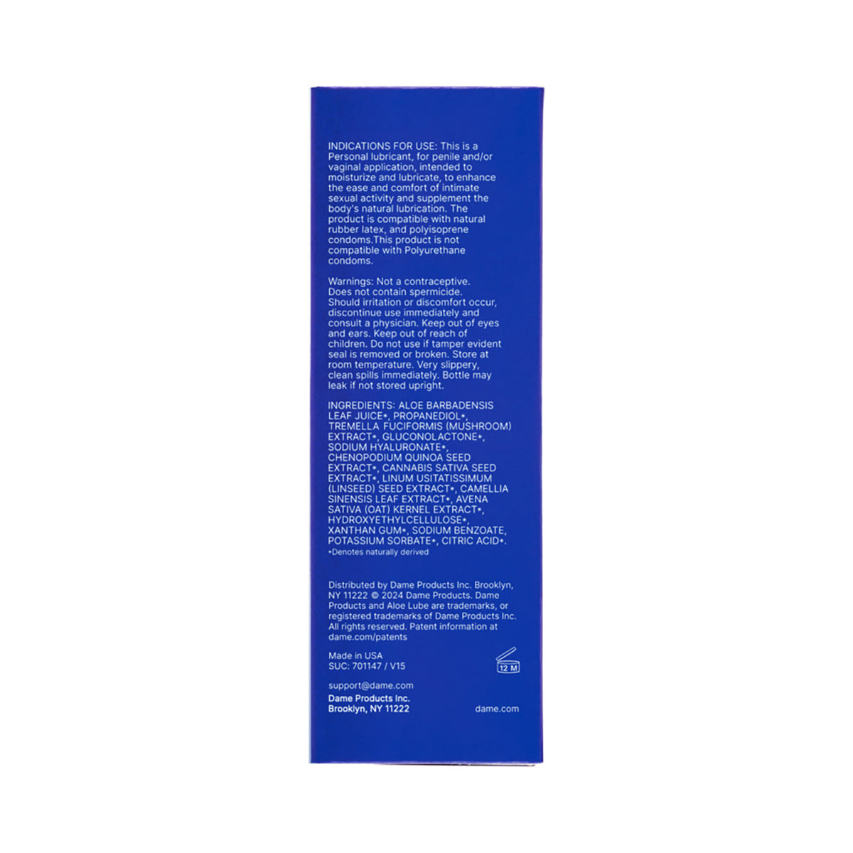 Dame Aloe Lube 2 oz.