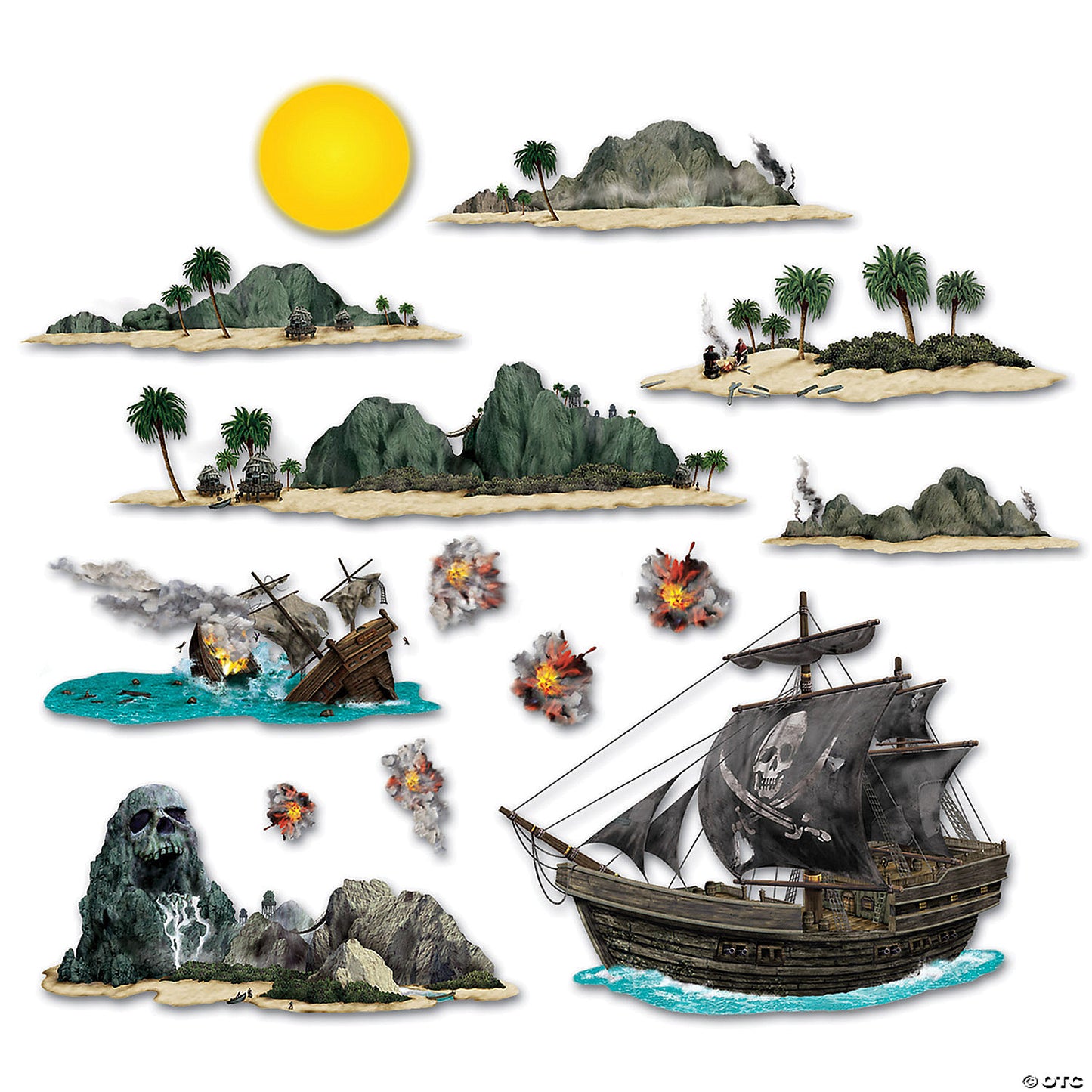 Pirate Ship And Island Props