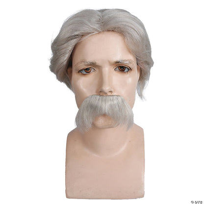 Mark Twain Wig & Moustache White 60