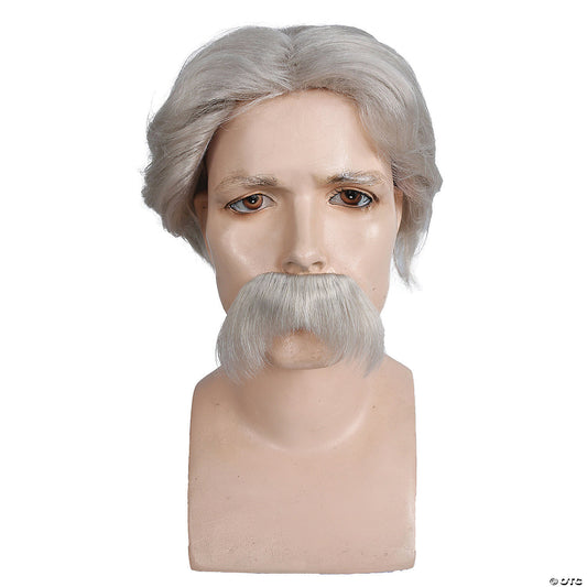 Mark Twain Wig & Moustache White 60