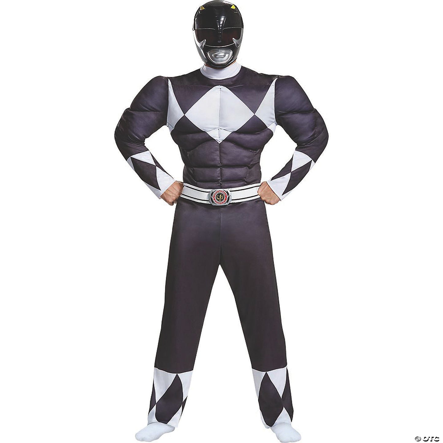 Men's Classic Muscle Mighty Morphin Power Rangers Black Ranger Costume