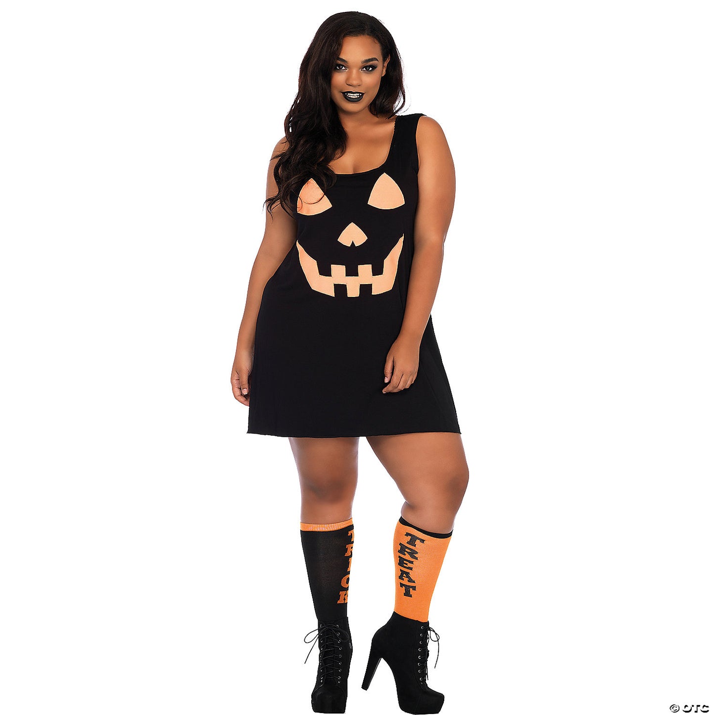 WOMEN'S PLUS SIZE JERSEY PUMPKIN COSTUME