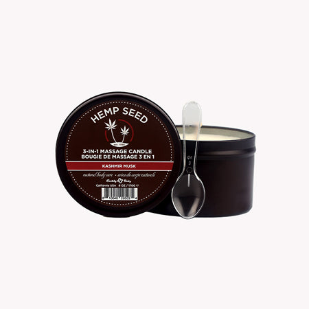 Earthly Body Hemp Seed 3-in-1 Massage Candle Kashmir Musk 6 oz.