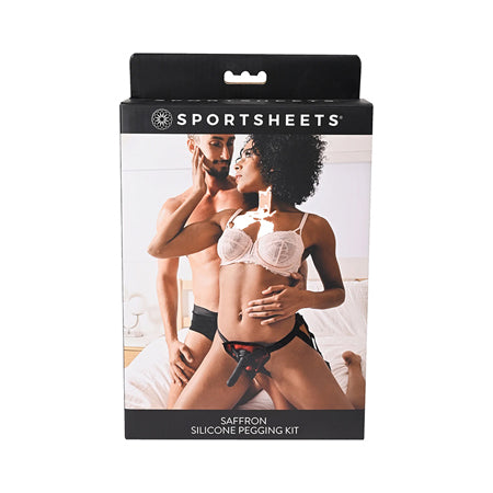 Sportsheets Saffron Silicone Pegging Kit with Adjustable Strap-On Harness & 5 in