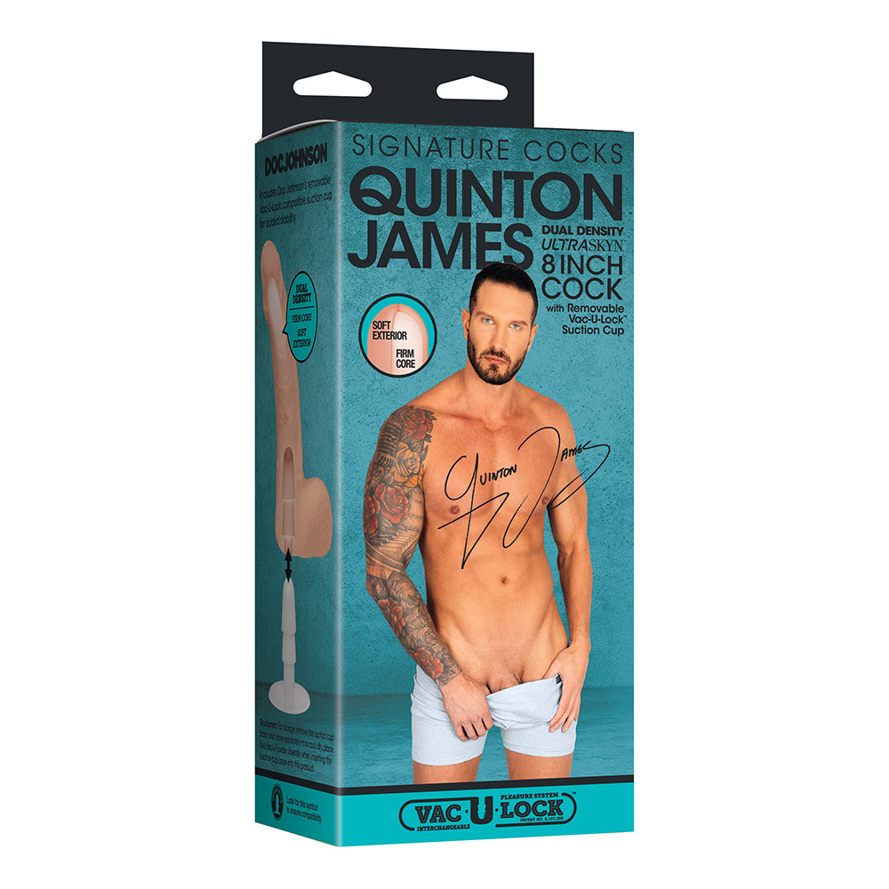 Signature Cocks Quinton James 8 in. Dual-Density Dildo with Vac-U-Lock Suction C