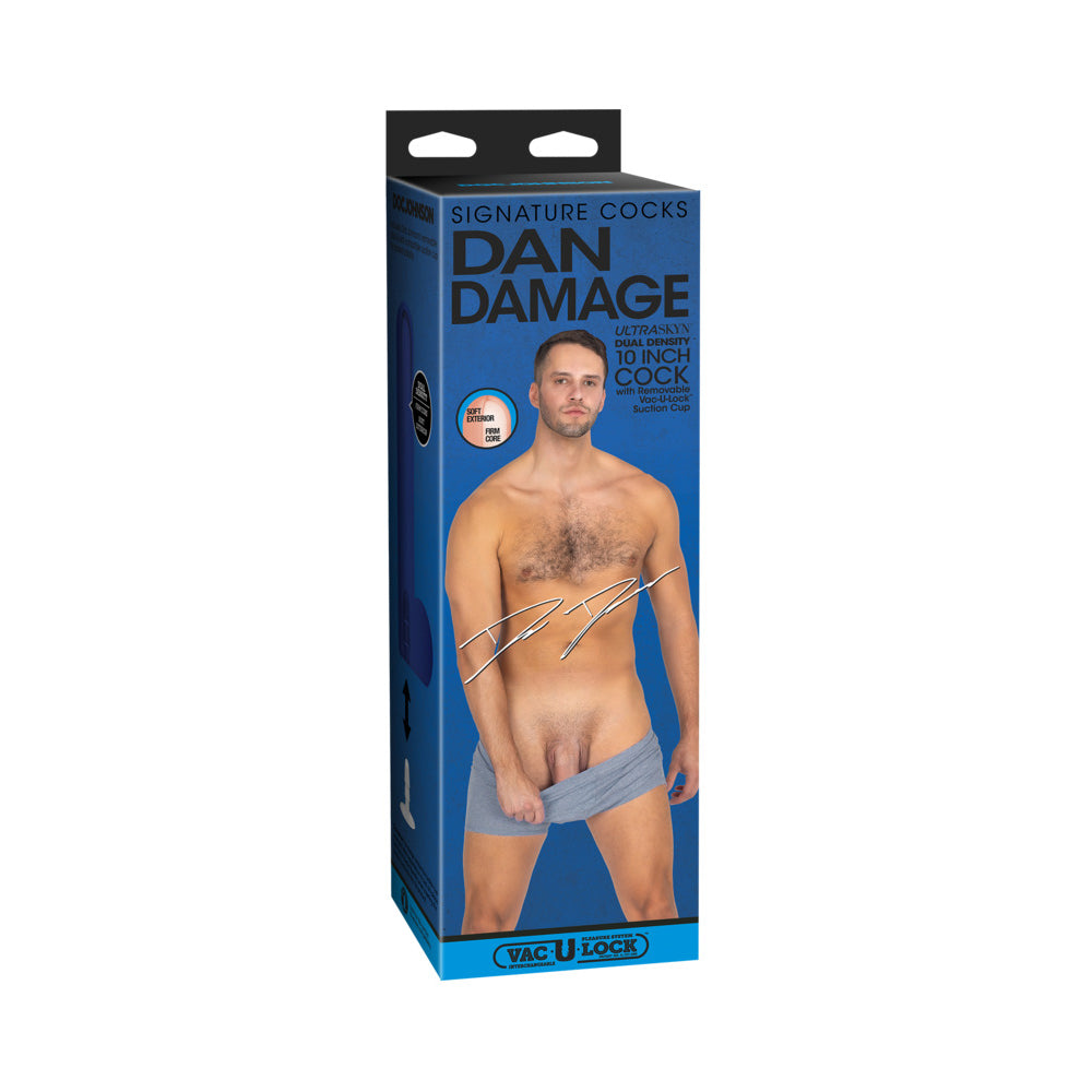 Signature Cocks Dan Damage 10 In. Ultraskyn Vac-u-lock Dildo Vibrator Massager Toy