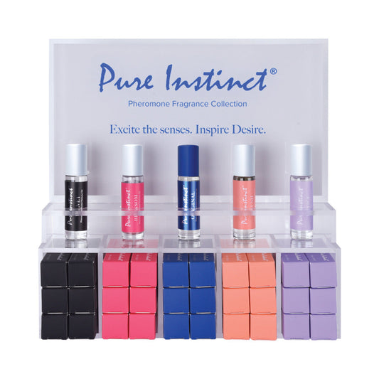 Pure Instinct Pheromone Pefume Oil Roll-On Acrylic Display with Testers & Produc