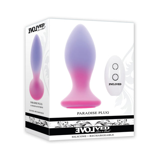 Evolved Paradise Plug Dual Layer Rechargeable Vibrating Anal Plug with Remote Si