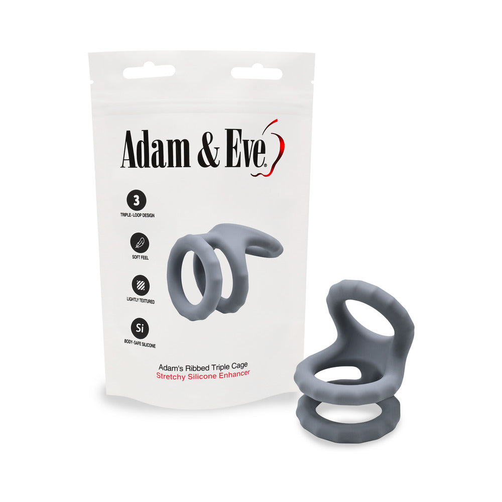Adam & Eve Adam's Ridged Triple Cage (Bag Packaging)