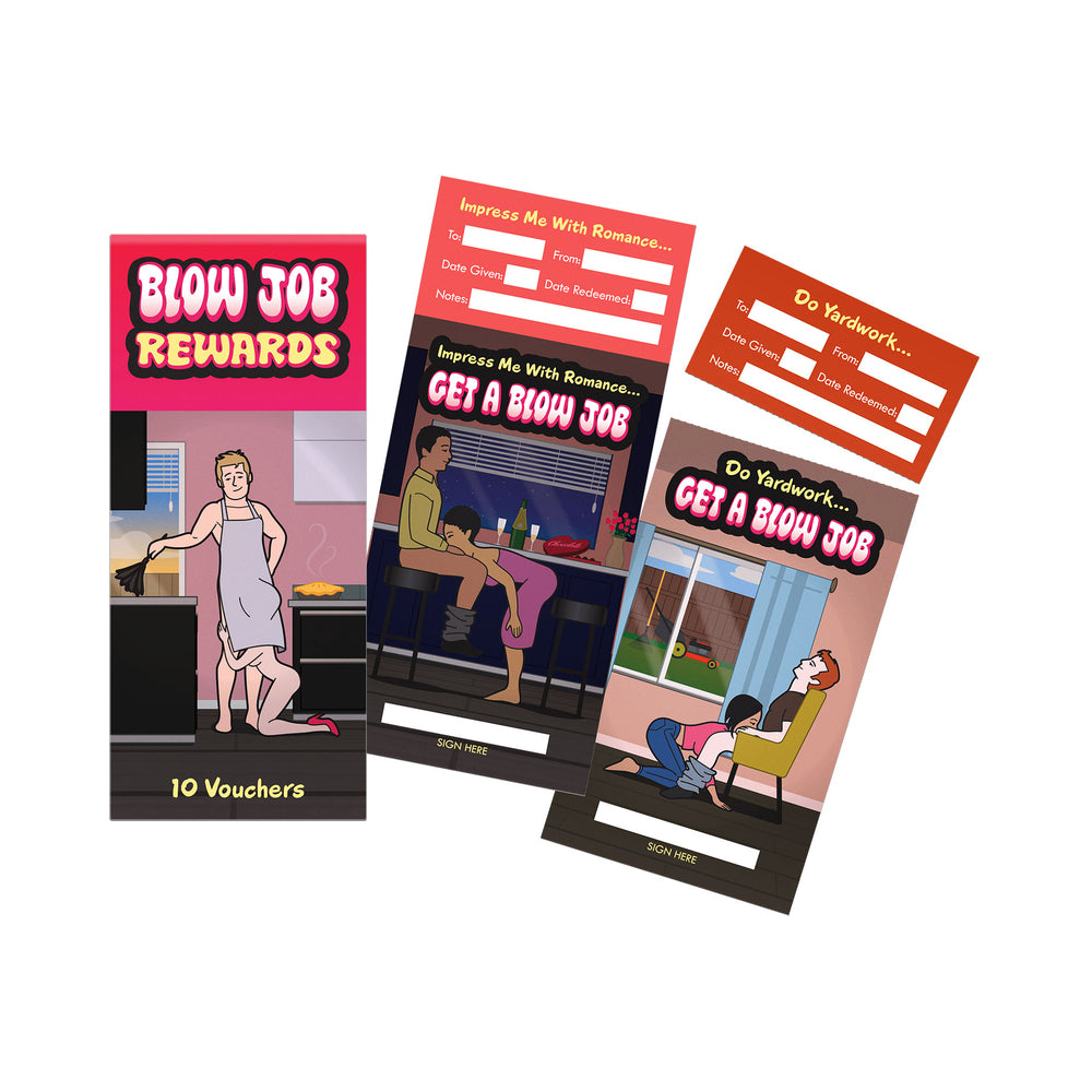 Blow Job Rewards Vouchers 10 Pack | Funny Adult Coupon Game for Couples